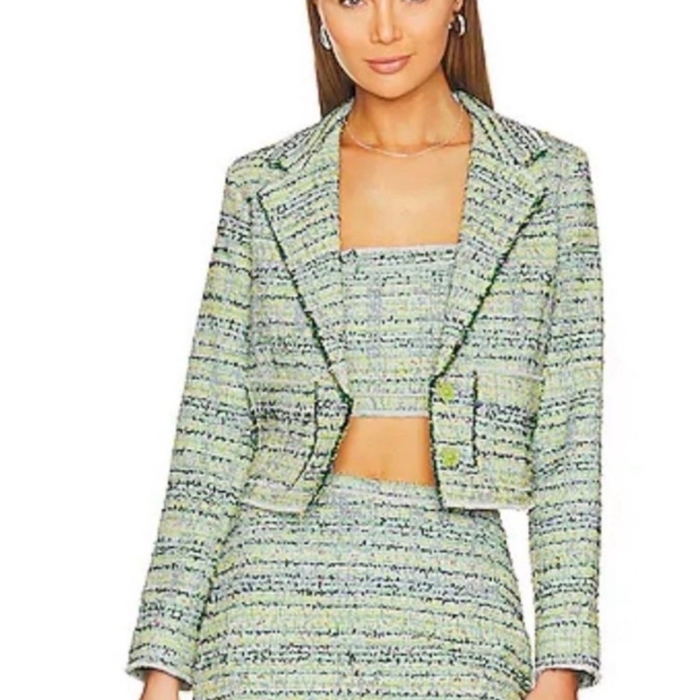 LE SUPERBE Beach Tweed Jacket EUC size 10